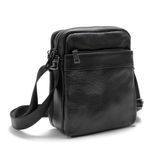 Кожаный мужской мессенджер на два отделения Tiding Bag M56-2001A Черный