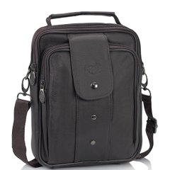 Мужская кожаная сумка-барсетка коричневая HD Leather NM24-216C Черный