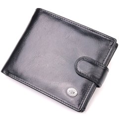 Классический мужской бумажник среднего размера из натуральной кожи ST Leather 19412 Черный