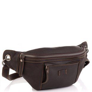 Мужская кожаная сумка на пояс Tiding Bag t2103DB Коричневый