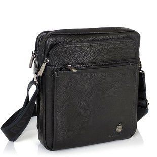 Сумка через плечо кожаная черная Royal Bag RB-008A Черный