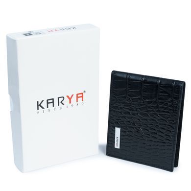 Затискач чоловічий KARYA 17093 шкіряний Чорний