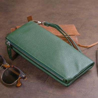 Гаманець-клатч зі шкіри з кишенею для мобільного ST Leather 19308 Зелений