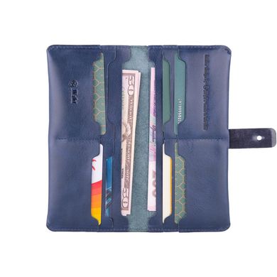 Оригінальний гаманець на кобурною гвинті, з натуральної шкіри блакитного кольору