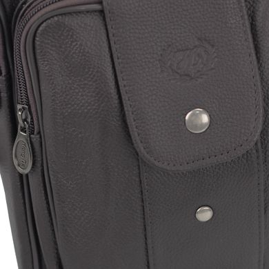 Мужская кожаная сумка-барсетка коричневая HD Leather NM24-216C Черный