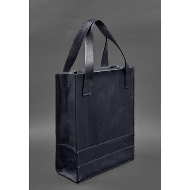 Натуральная кожаная женская сумка шоппер Бэтси темно-синий краст Blanknote BN-BAG-10-navy-blue