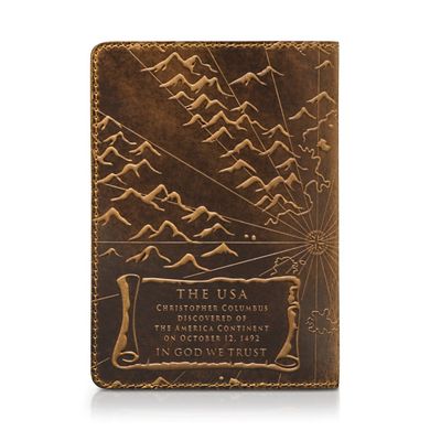 Руда дизайнерська обкладинка для паспорта з відділом для карт, колекція "Discoveries"