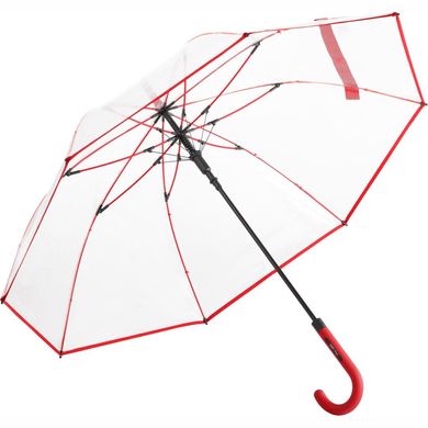 Зонт-трость женский полуавтомат FARE (ФАРЕ), коллекция "Pure" FARE7112-red Прозрачный
