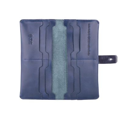 Оригінальний гаманець на кобурною гвинті, з натуральної шкіри блакитного кольору