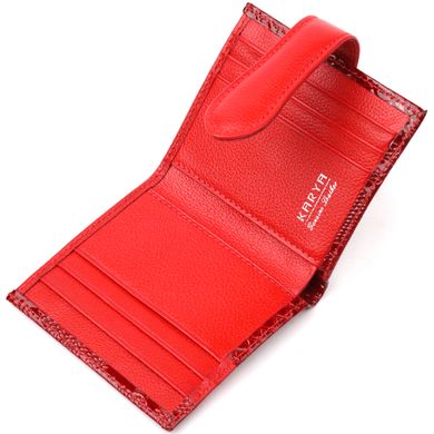 Яркий женский бумажник из натуральной фактурной кожи KARYA 20951 Красный