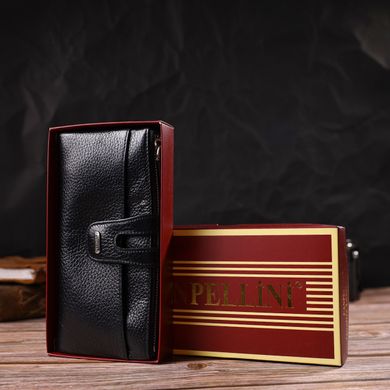 Класичний жіночий гаманець із зручним функціоналом із натуральної шкіри CANPELLINI 21717 Чорний