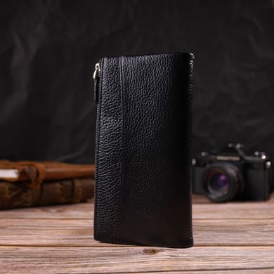 Класичний жіночий гаманець із зручним функціоналом із натуральної шкіри CANPELLINI 21717 Чорний