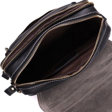 Чоловіча сумка з матової натуральної шкіри Vintage sale_15040 Чорний