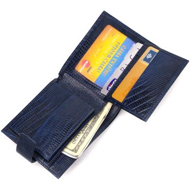Мужской бумажник горизонтального формата из натуральной кожи с тиснением CANPELLINI 21767 Синий