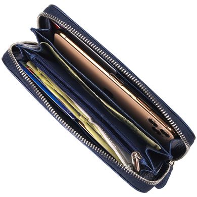 Чудовий гаманець з відливом для жінок із натуральної шкіри флотар CANPELLINI 21616 Синій