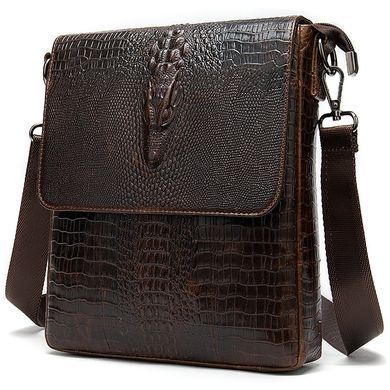 Сумка з тисненням під шкіру крокодила Vintage 20039 Коричнева