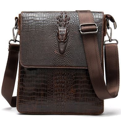 Сумка з тисненням під шкіру крокодила Vintage 20039 Коричнева