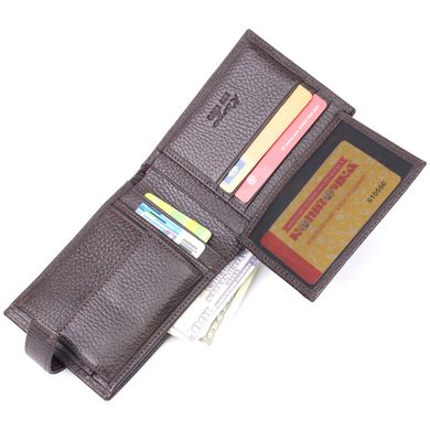 Зручний чоловічий гаманець із натуральної шкіри KARYA 21201 Коричневий