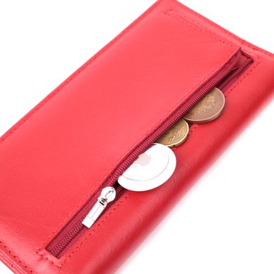 Вертикальный женский кошелек на магнитах из натуральной кожи ST Leather 22539 Красный