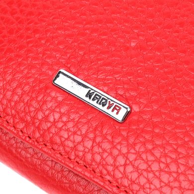 Невеликий жіночий гаманець з монетницею з натуральної шкіри KARYA 21380 Червоний