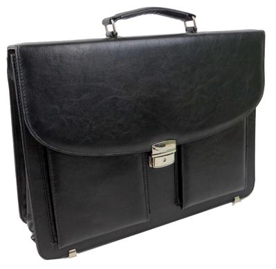 Чоловічий діловий портфель з еко шкіри Exclusive 722900 чорний