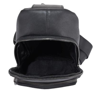 Мужской черный кожаный слинг Tiding Bag NM11-7526A Черный