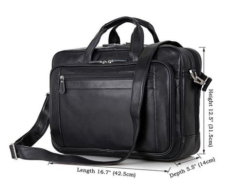 Шкіряна сумка Tiding Bag 7367A Чорна