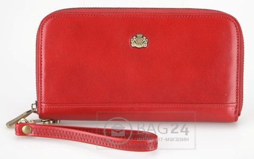Отличный женский кошелек красного цвета на молнии WITTCHEN 10-1-104-3, Красный
