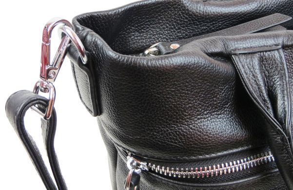 Жіноча шкіряна сумка на двох ручках Giorgio Ferretti чорна