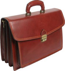 Деловой кожаный портфель Rovicky AWR-3-1 цвет коньяк