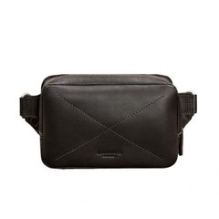 Натуральная кожаная поясная сумка Dropbag Mini темно-коричневая Blanknote BN-BAG-6-choko