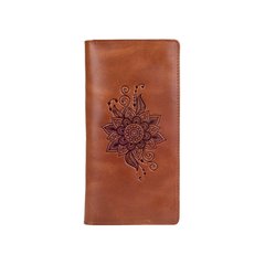 Красивый кожаный бумажник на 14 карт цвета глины, коллекция "Mehendi Classic"