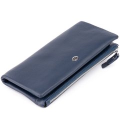 Гаманець-клатч зі шкіри з кишенею для мобільного ST Leather 19309 Темно-синій