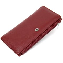 Стильный кожаный кошелек для женщин ST Leather 19380 Темно-красный