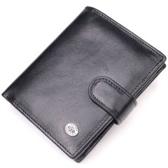 Вертикальный мужской бумажник из натуральной кожи ST Leather 19413 Черный