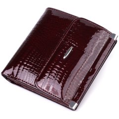 Женский лакированный кошелек из натуральной кожи Vintage sale_15041 Бордовый