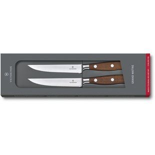Набор из 2 кованых кухонных ножей Victorinox Grand Maitre Wood Steak Set Коричневый 7.7240.2W