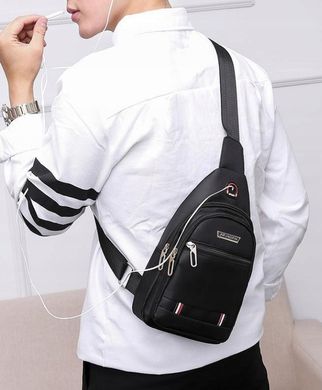 Тканевая мужская сумка, слинг Shengao черная
