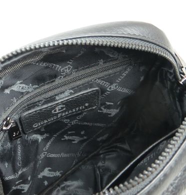 Мужская сумка, планшетка кожаная через плечо Giorgio Ferretti черная