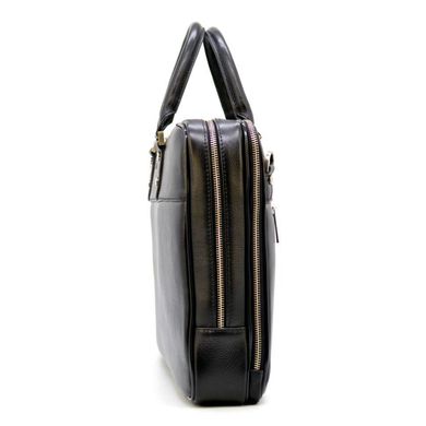 Тонка чоловіча шкіряна сумка-портфель на два відділення TARWA TA-4766-4lx Чорний
