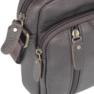 Мужская кожаная сумка через плечо Tiding Bag N2-1008DB Коричневый