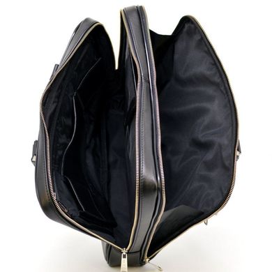 Тонкая мужская кожаная сумка-портфель на два отделения TARWA TA-4766-4lx Черный