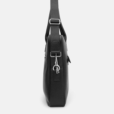 Мужская деловая кожаная сумка через плечо Borsa Leather K117611bl-black из Тайваня