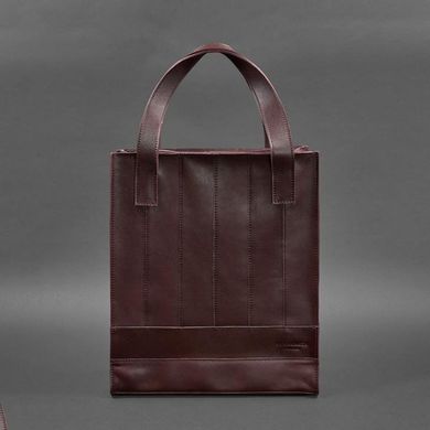 Натуральная кожаная женская сумка шоппер Бэтси бордовая краст Blanknote BN-BAG-10-vin