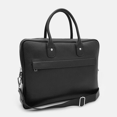 Мужская деловая кожаная сумка через плечо Borsa Leather K117611bl-black из Тайваня