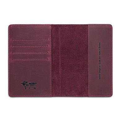 Фиолетовая дизайнерская кожаная обложка для паспорта с отделением для карт, коллекция "7 wonders of the world"