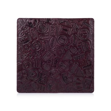 Темно фиолетовый кожаный бумажник на 14 карт, коллекция "Let's Go Travel"