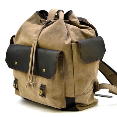 Городской рюкзак Урбан в комбинации ткань+кожа RSc-6680-4lx TARWA кофейный с коричневым
