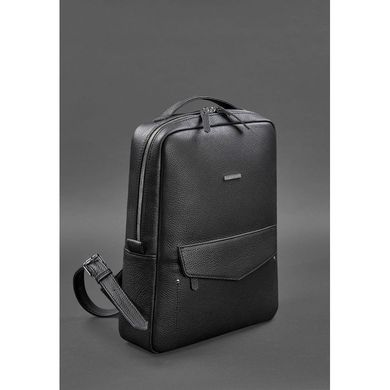 Натуральный кожаный женский городской рюкзак на молнии Cooper черный флотар Blanknote BN-BAG-19-onyx