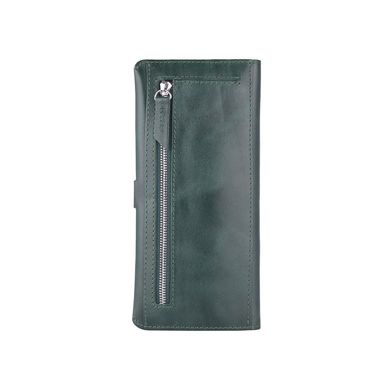 Оригінальний гаманець на кобурною гвинті, з натуральної шкіри зеленого кольору